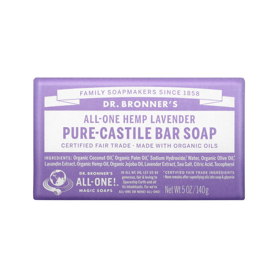 Dr. Bronner's Pure Castile Bar Soap (Hemp All One) Lavender 140g