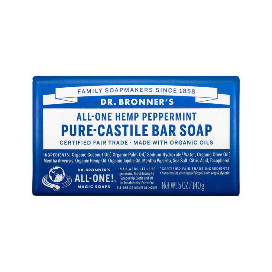 Dr. Bronner's Pure Castile Bar Soap (Hemp All One) Peppermint 140g