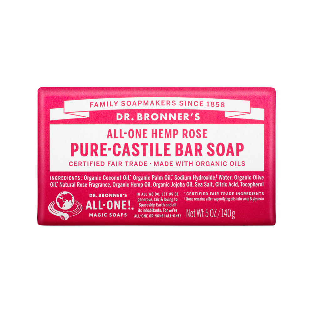 Dr. Bronner's Pure Castile Bar Soap (Hemp All One) Rose 140g