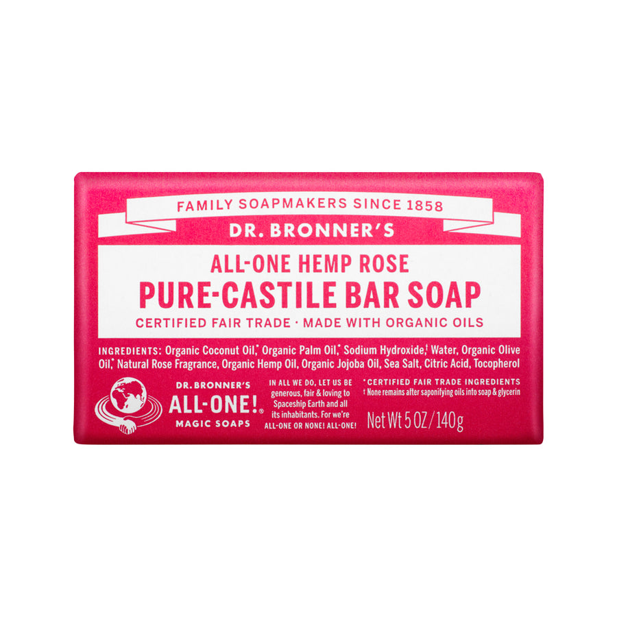Dr. Bronner's Pure Castile Bar Soap (Hemp All One) Rose 140g
