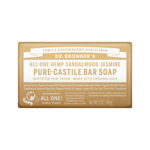Dr. Bronner's All One Hemp Sandalwood Jasmine Pure Castile Bar Soap 140g