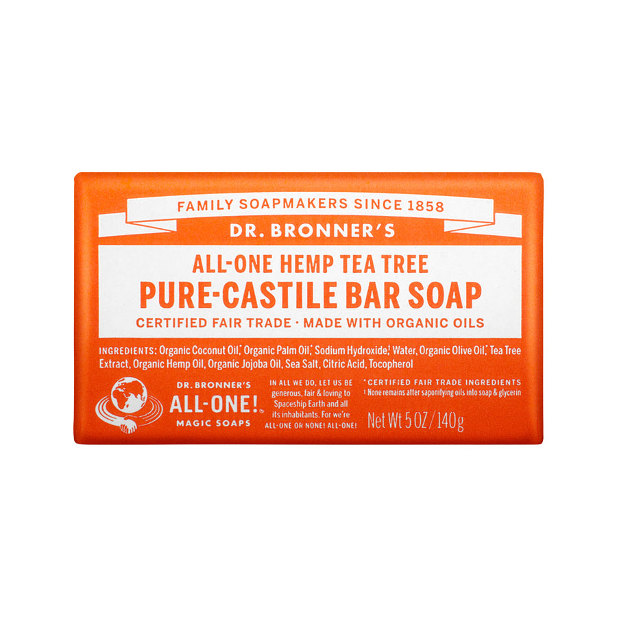 Dr. Bronner's All One Hemp Tea Tree Pure Castile Bar Soap 140g