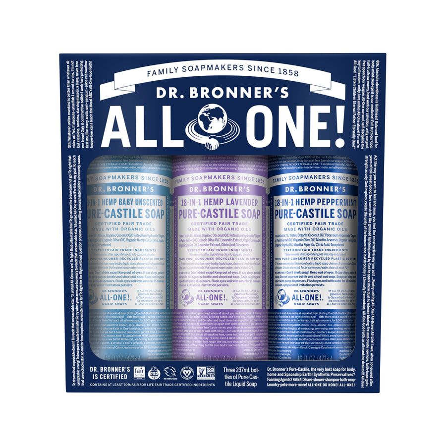 Dr. Bronner's Pure Castile Soap Liquid Cosmic Classics 237ml x 3 Pack