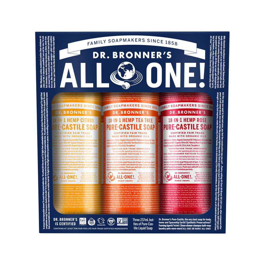 Dr. Bronner's Pure Castile Soap Liquid Summer Lovin' 237ml x 3 Pack