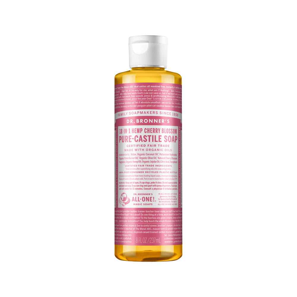 Dr. Bronner's Pure Castile Soap Liquid (Hemp 18 in 1) Cherry Blossom 237ml
