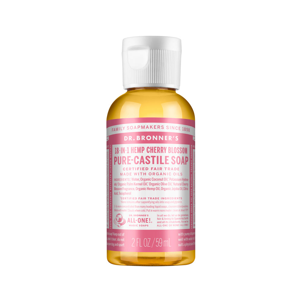 Dr. Bronner's Pure Castile Soap Liquid (Hemp 18 in 1) Cherry Blossom 59ml