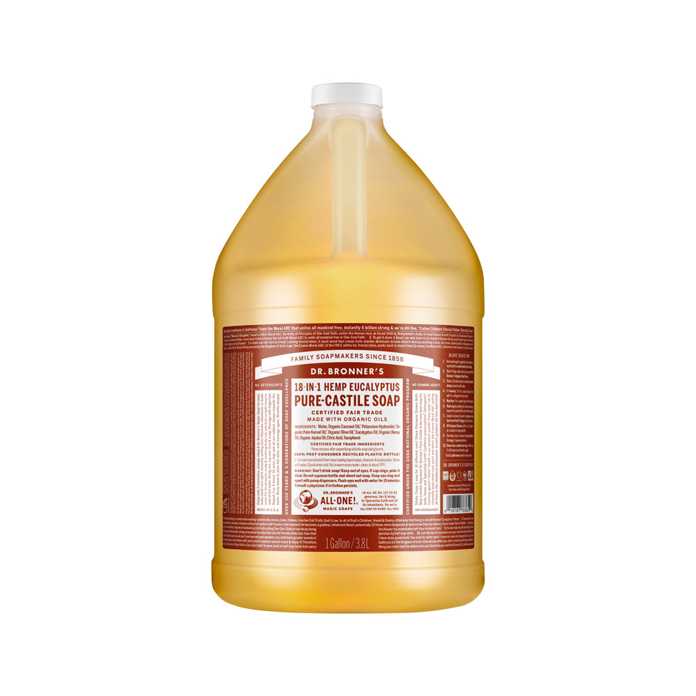 Dr. Bronner's Pure Castile Soap Liquid (Hemp 18 in 1) Eucalyptus 3.78L