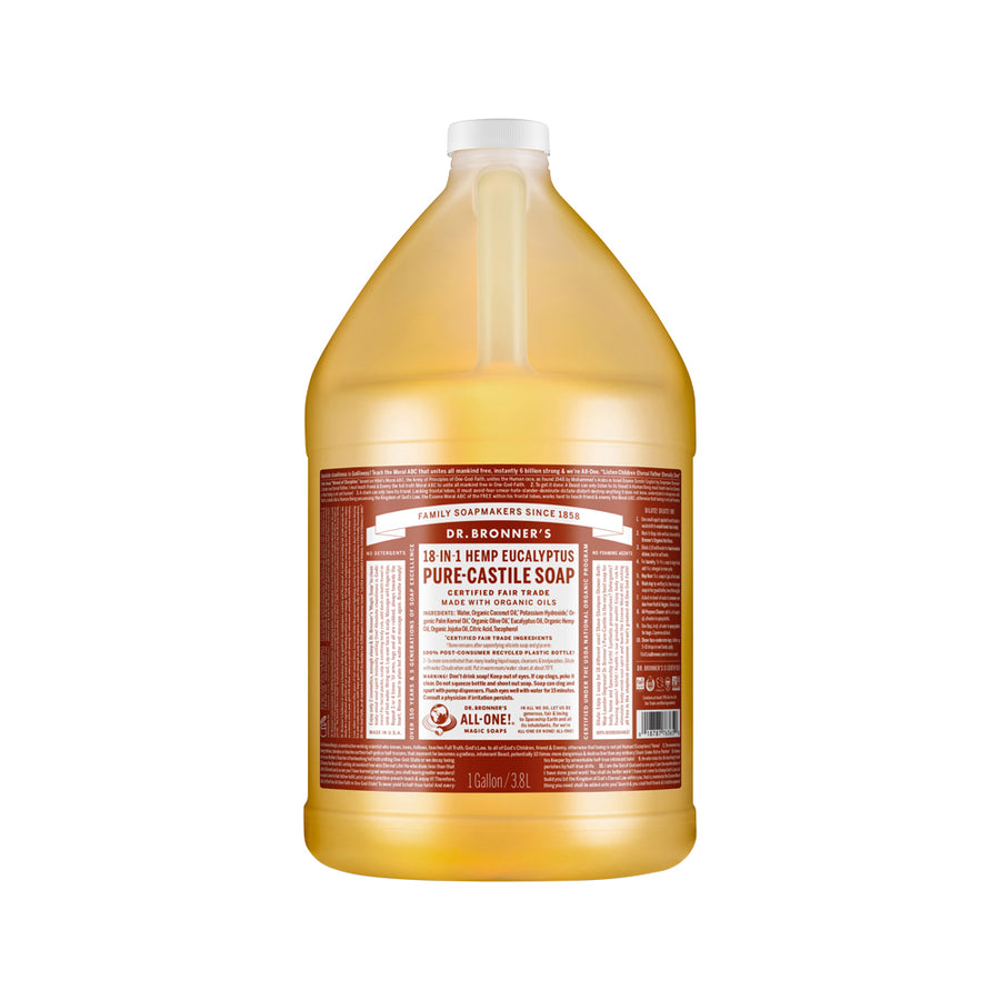 Dr. Bronner's Pure Castile Soap Liquid (Hemp 18 in 1) Eucalyptus 3.78L