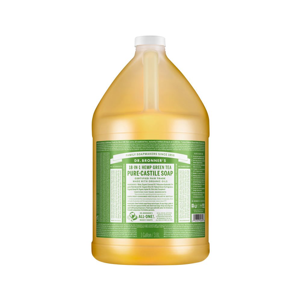 Dr. Bronner's Pure Castile Soap Liquid (Hemp 18 in 1) Green Tea 3.78L