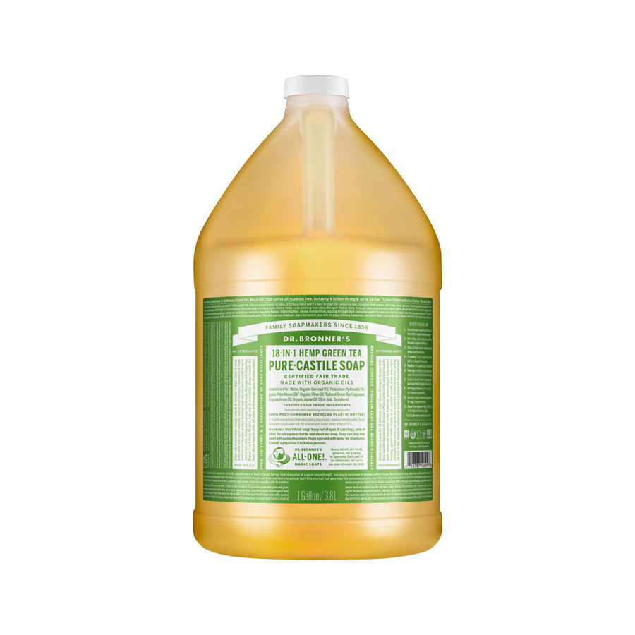 Dr. Bronner's Pure Castile Soap Liquid (Hemp 18 in 1) Green Tea 3.78L