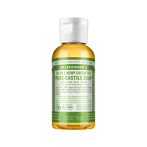 Dr. Bronner's Pure Castile Soap Liquid (Hemp 18 in 1) Green Tea 59ml