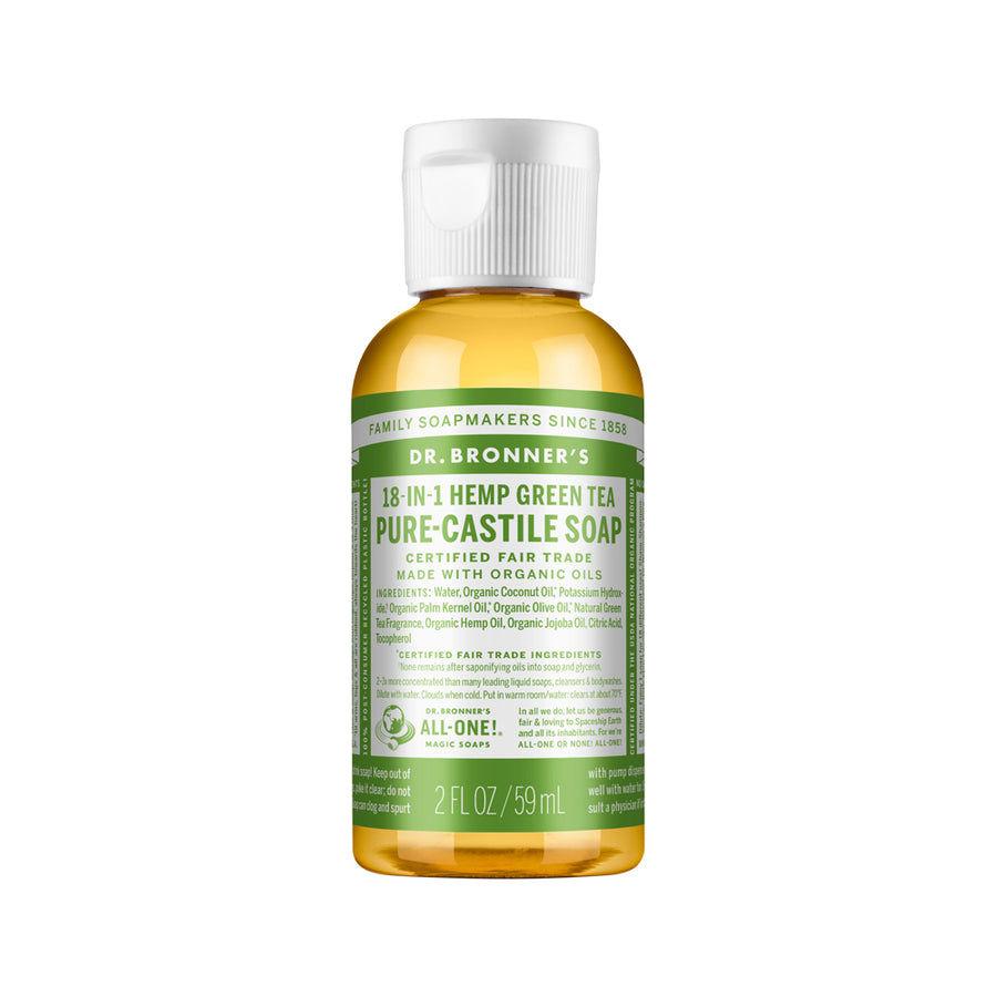 Dr. Bronner's Pure Castile Soap Liquid (Hemp 18 in 1) Green Tea 59ml
