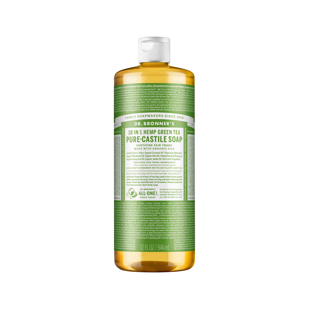 Dr. Bronner's Pure Castile Soap Liquid (Hemp 18 in 1) Green Tea 946ml
