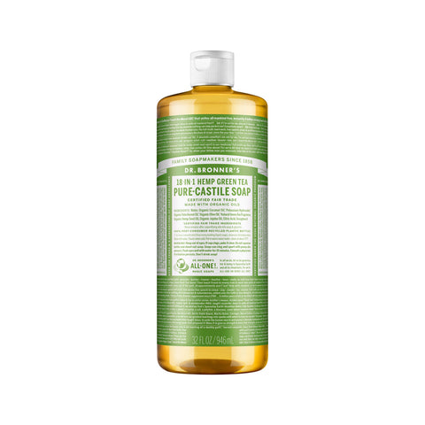 Dr. Bronner's Pure Castile Soap Liquid (Hemp 18 in 1) Green Tea 946ml