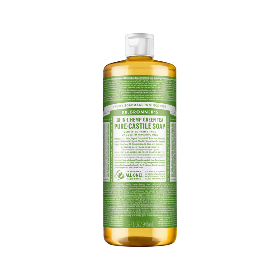 Dr. Bronner's Pure Castile Soap Liquid (Hemp 18 in 1) Green Tea 946ml