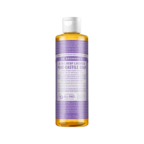 Dr. Bronner's Pure Castile Soap Liquid (Hemp 18 in 1) Lavender 237ml