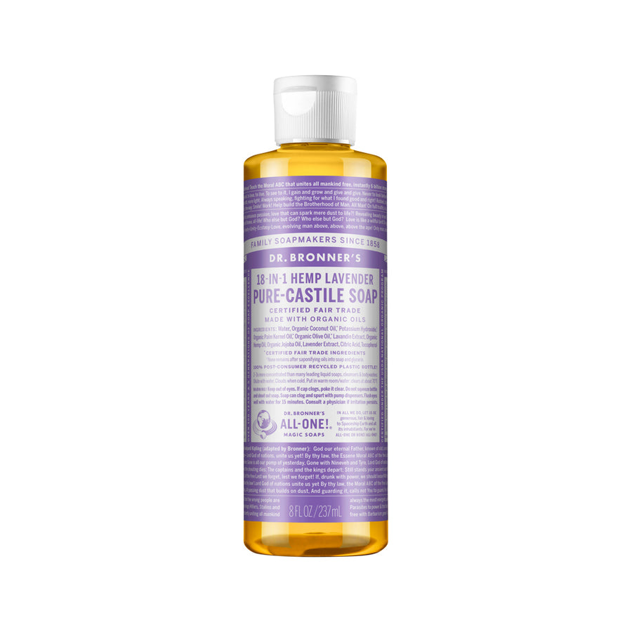 Dr. Bronner's Pure Castile Soap Liquid (Hemp 18 in 1) Lavender 237ml