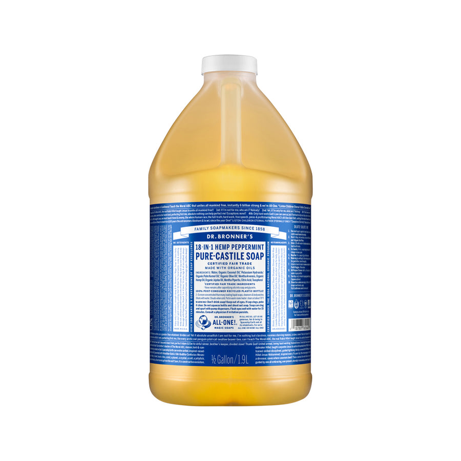 Dr. Bronner's Pure Castile Soap Liquid (Hemp 18 in 1) Peppermint 1.89L