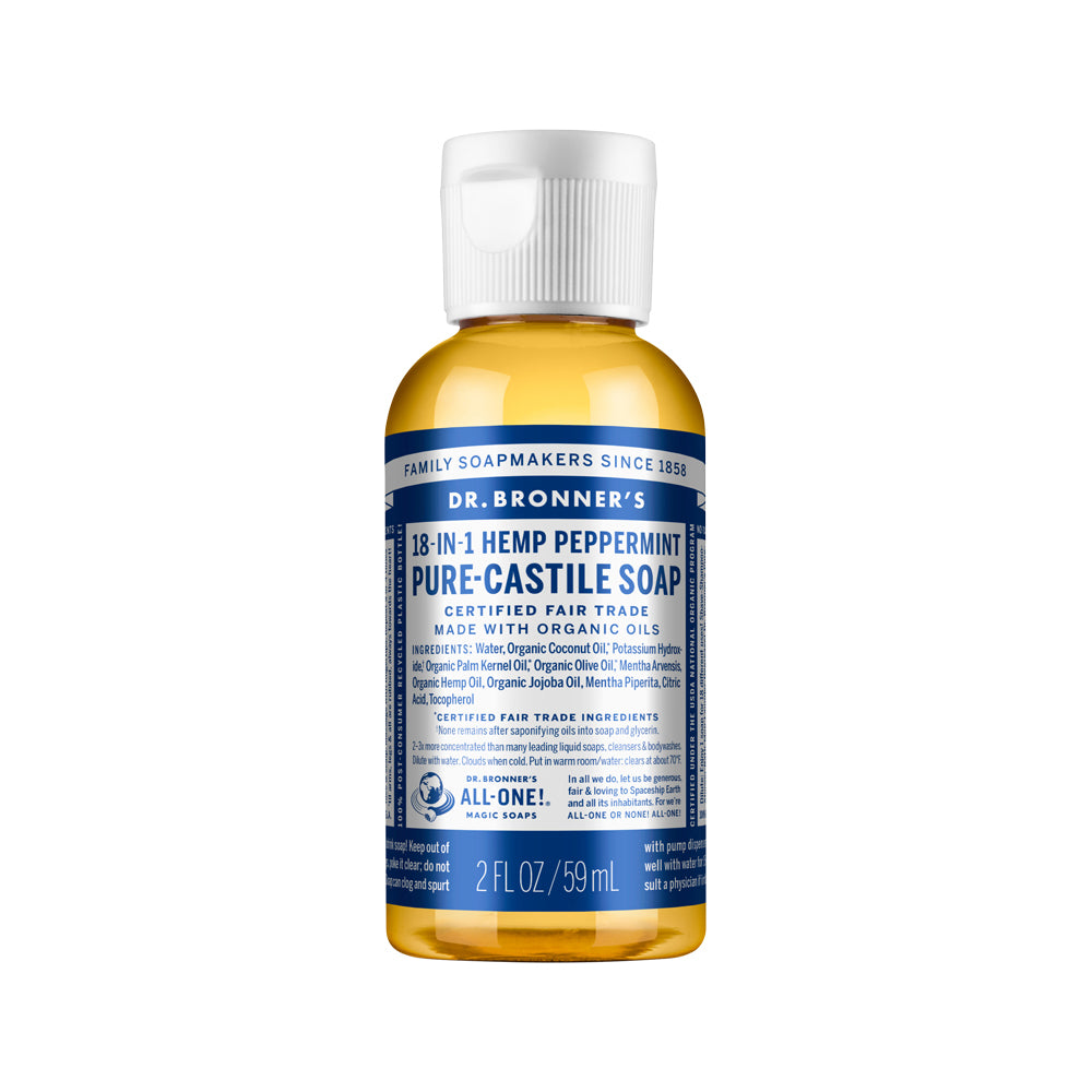 Dr. Bronner's Pure Castile Soap Liquid (Hemp 18 in 1) Peppermint 59ml