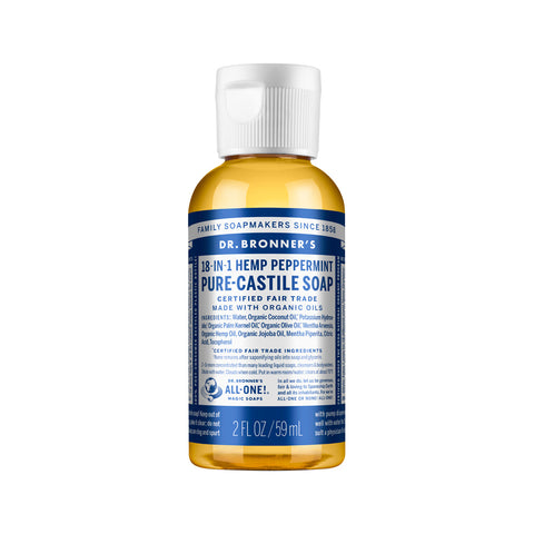 Dr. Bronner's Pure Castile Soap Liquid (Hemp 18 in 1) Peppermint 59ml