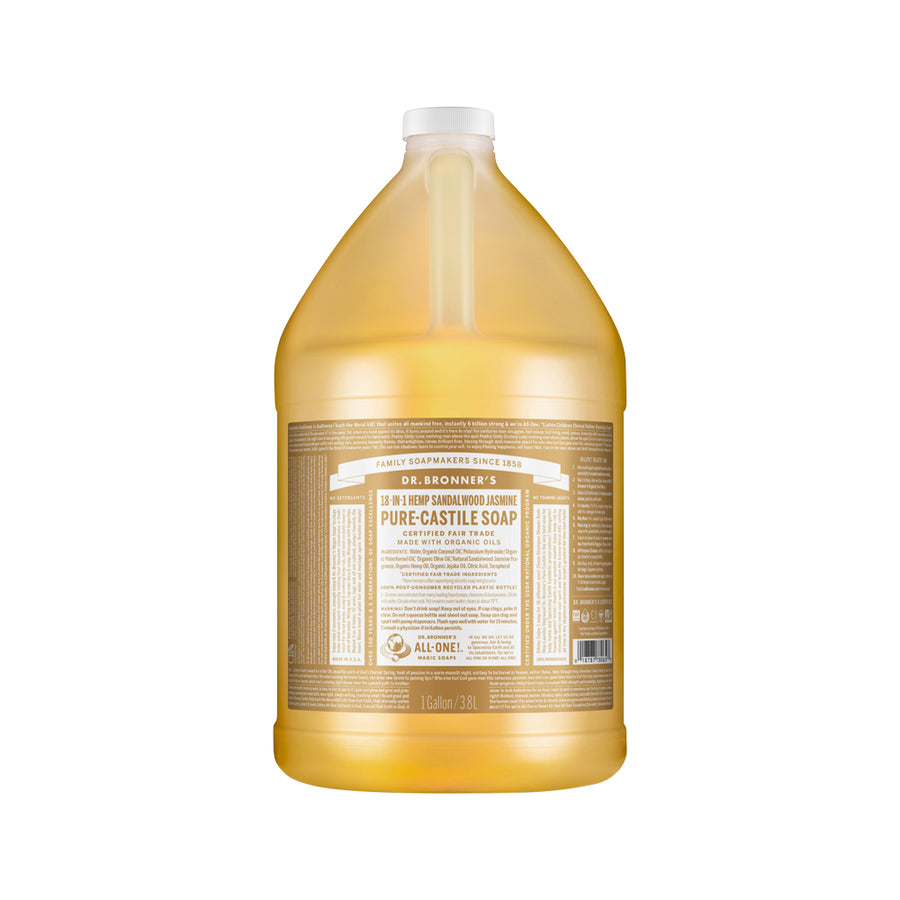 Dr. Bronner's Pure Castile Soap Liquid (Hemp 18 in 1) Sandalwood Jasmine 3.78L