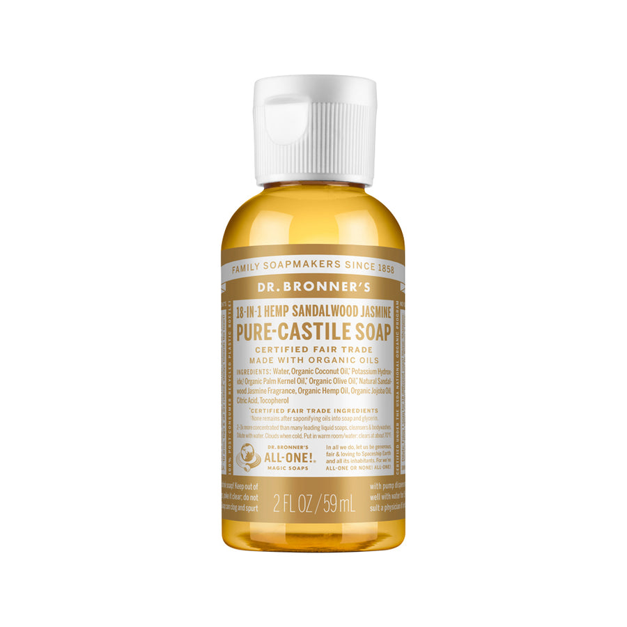 Dr. Bronner's Pure Castile Soap Liquid (Hemp 18 in 1) Sandalwood Jasmine 59ml