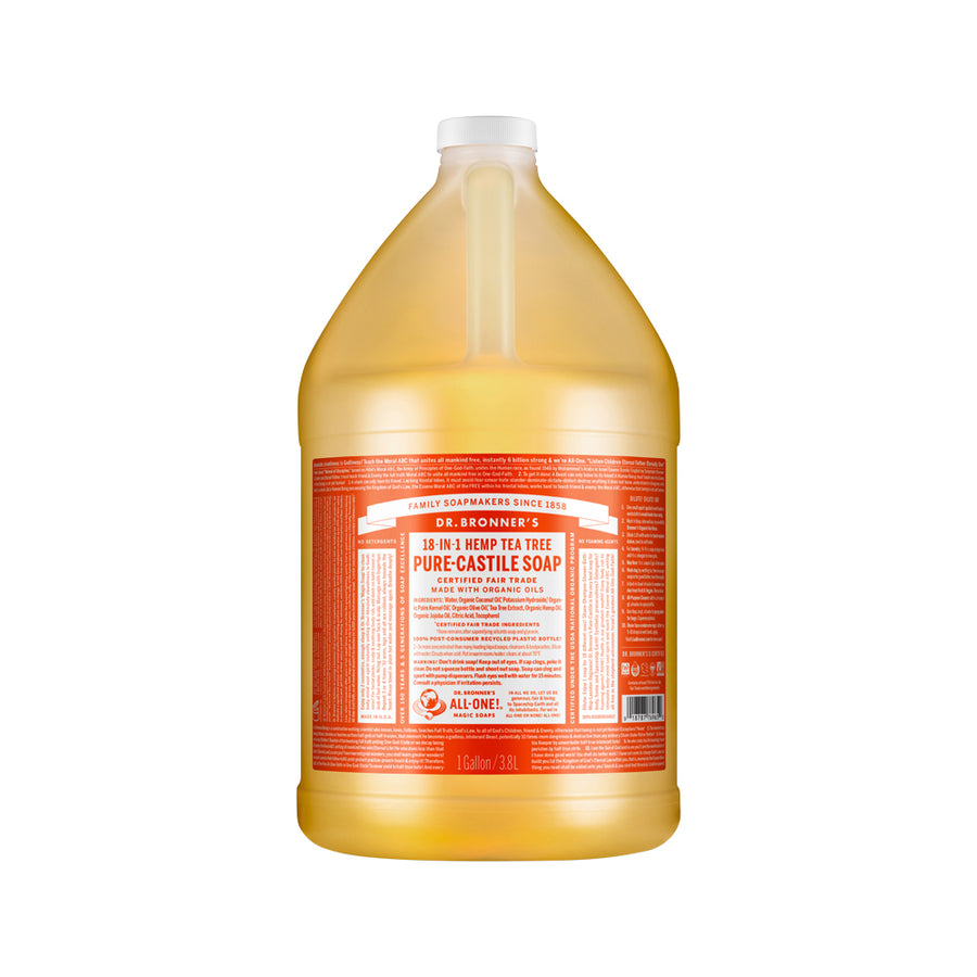 Dr. Bronner's Pure Castile Soap Liquid (Hemp 18 in 1) Tea Tree 3.78L