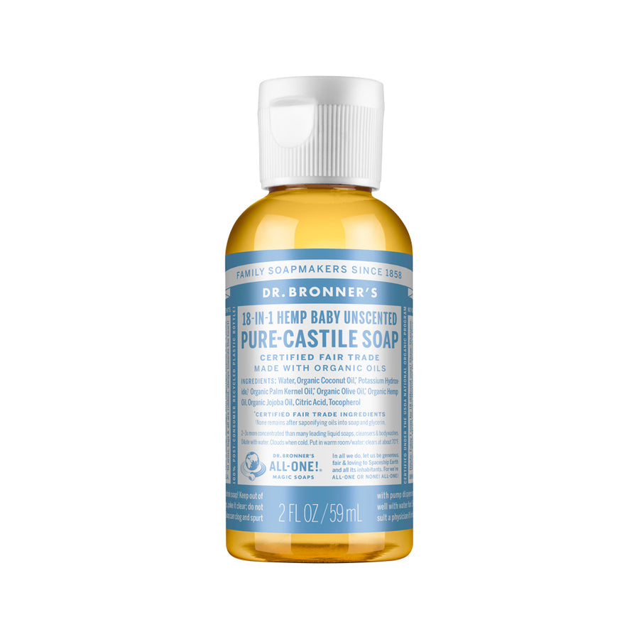 Dr. Bronner's Pure Castile Soap Liquid (Hemp 18 in 1) Unscented (Baby) 59ml
