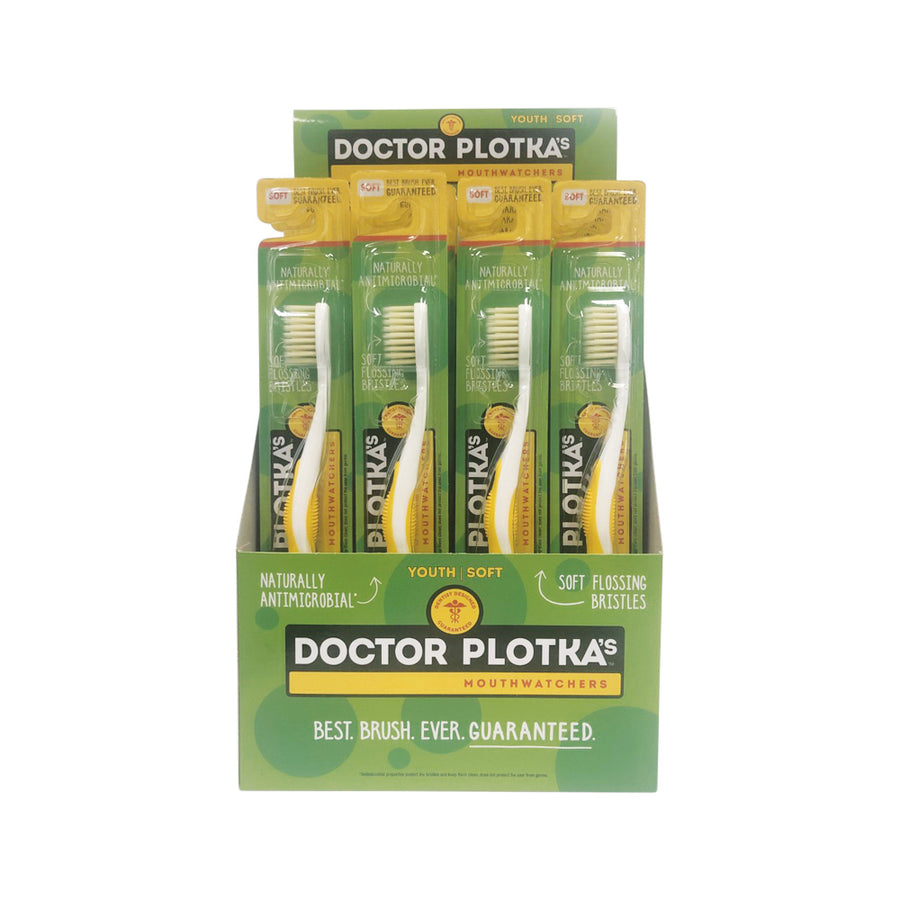 Dr Plotka's MouthWatch Toothbrush Kids Soft Yellow x 24 Display