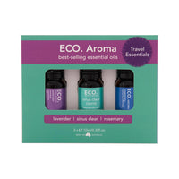 ECO Aroma Travel Essentials Best Selling Essential Oils 10ml 3 Pack