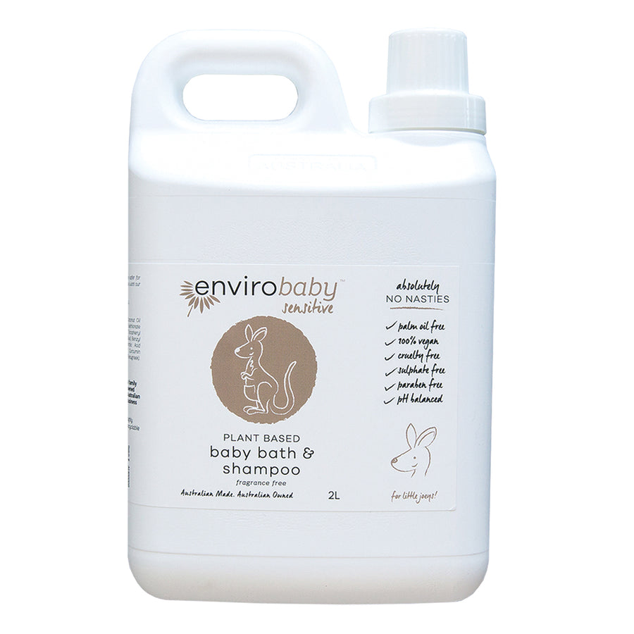 Envirobaby Sensitive Plant Based Baby Bath and Shampoo Fragrance Free 2L
