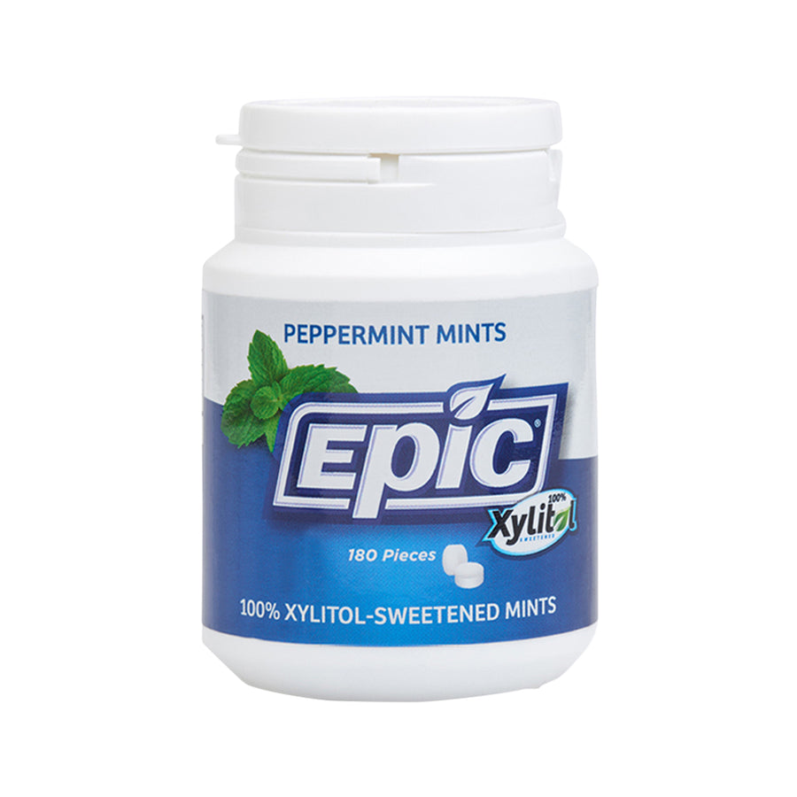 Epic Xylitol Peppermint Mints 180 Pieces Tub