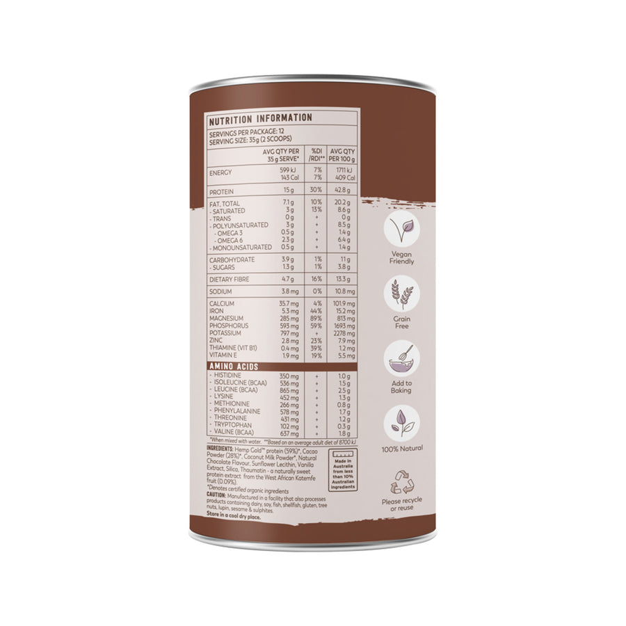 Essential Hemp Organic Hemp Protein Shake Chocolate 420g