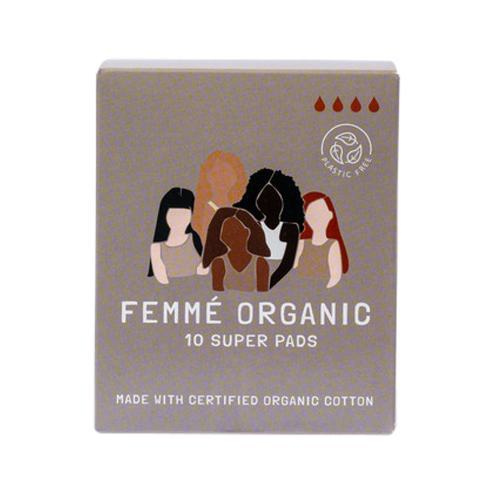 Femme Organic Org Pads Super x 10 Pack