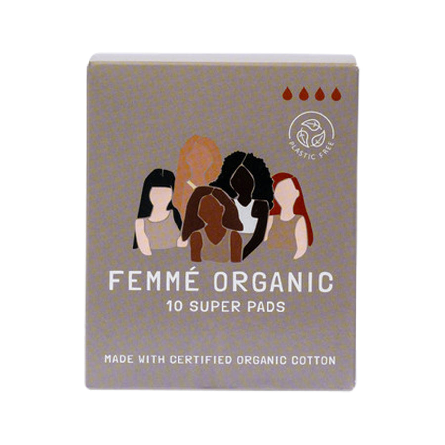 Femme Organic Org Pads Super x 10 Pack
