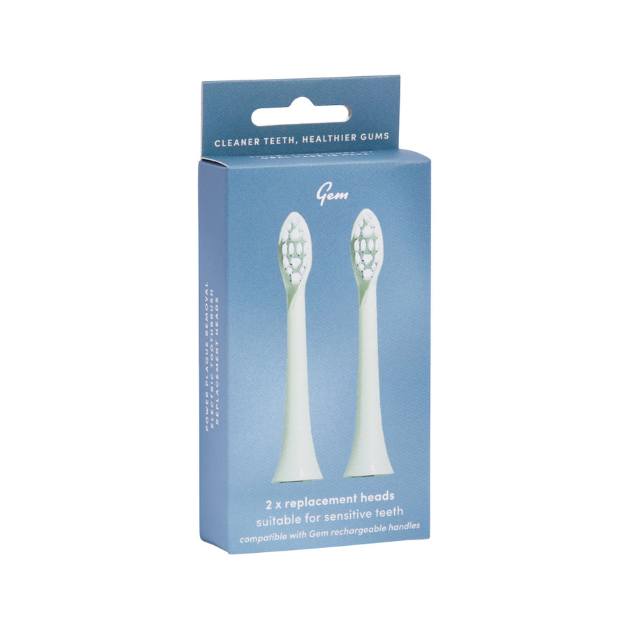 Gem Toothbrush Electric Replacement Heads Mint Green