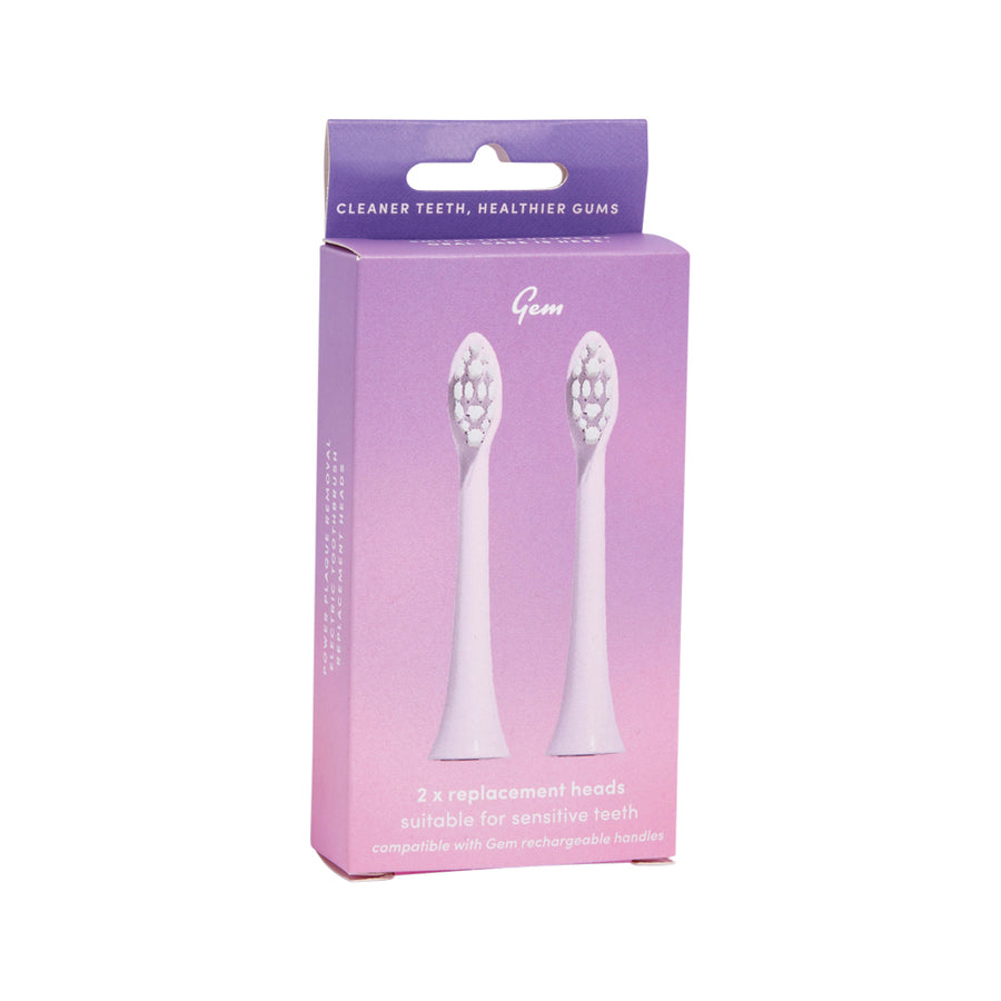 Gem Toothbrush Electric Replacement Heads Rose x 2 Pack