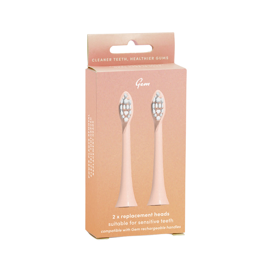 Gem Toothbrush Electric Replacement Heads Watermelon x 2 Pack