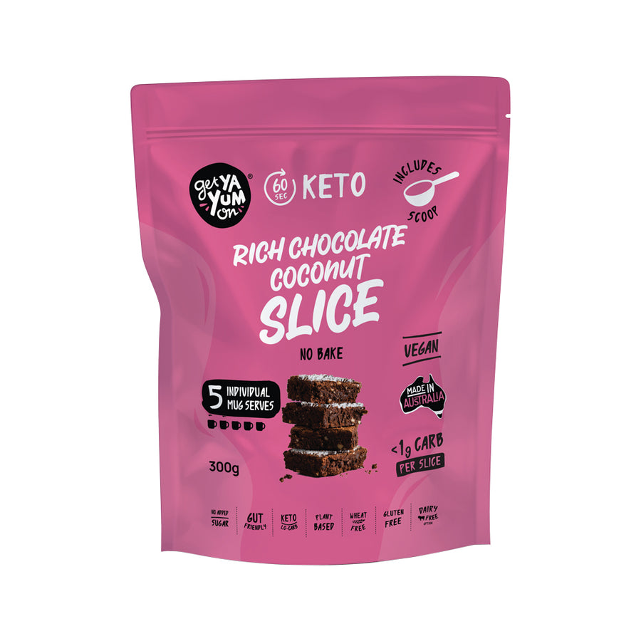 Get Ya Yum On Coconut Slice (No Bake) Rich Chocolate 300g