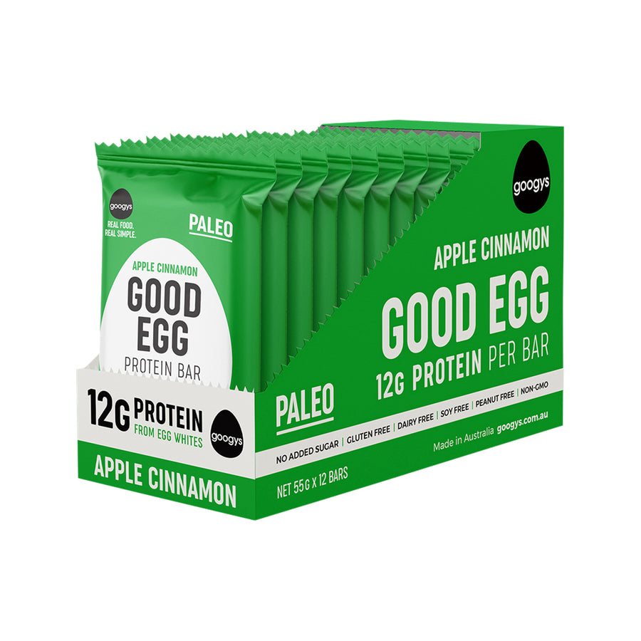 Googys Bar Protein (Good Egg) Apple Cinnamon 55g x 12 Disp