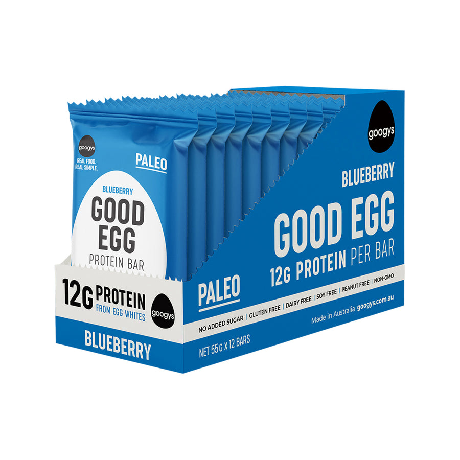 Googys Blueberry Good Egg Protein Bar 55g 12 Bars