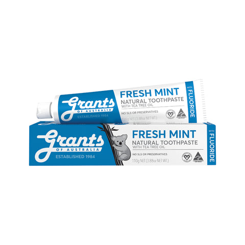 Grants Toothpaste Fresh Mint w Tea Tree Oil with Fluoride 110g