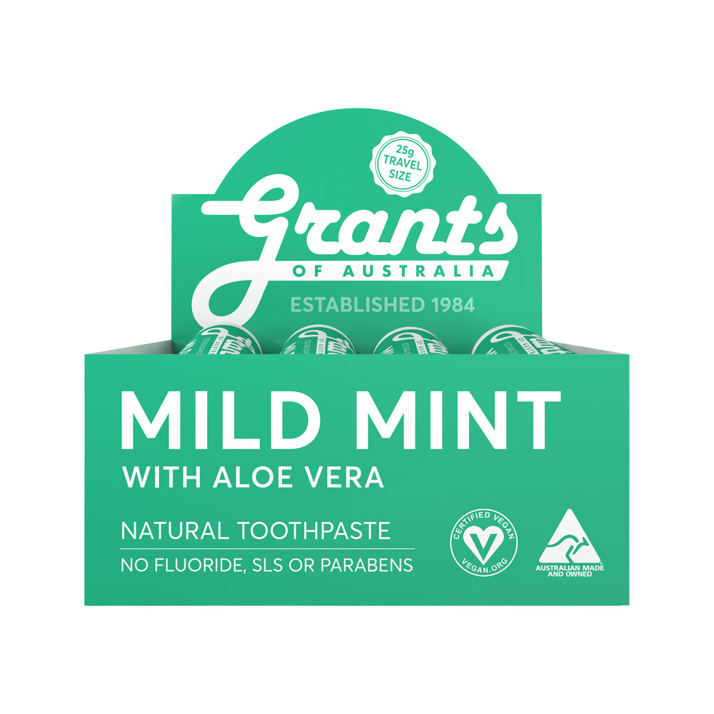 Grants Toothpaste Mild Mint with Aloe Vera Travel 25g x 12 Dis