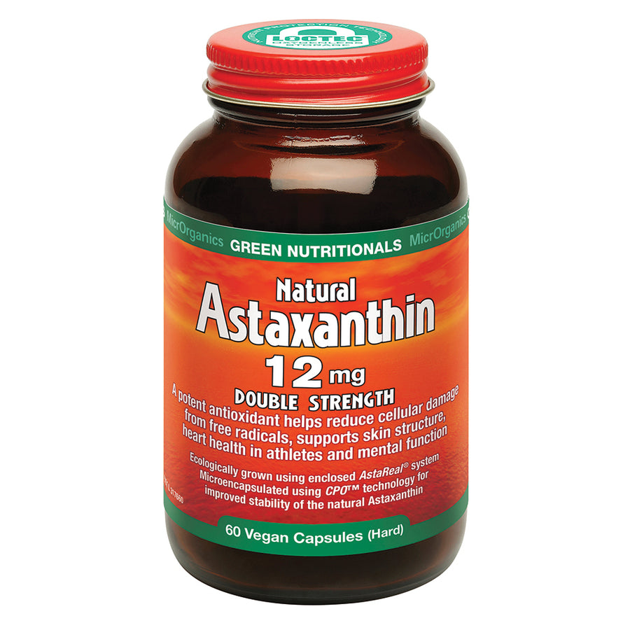 Green Nutritionals by MicrOrganics Natural Astaxanthin 12mg Double Strength 60 Vegan Capsules