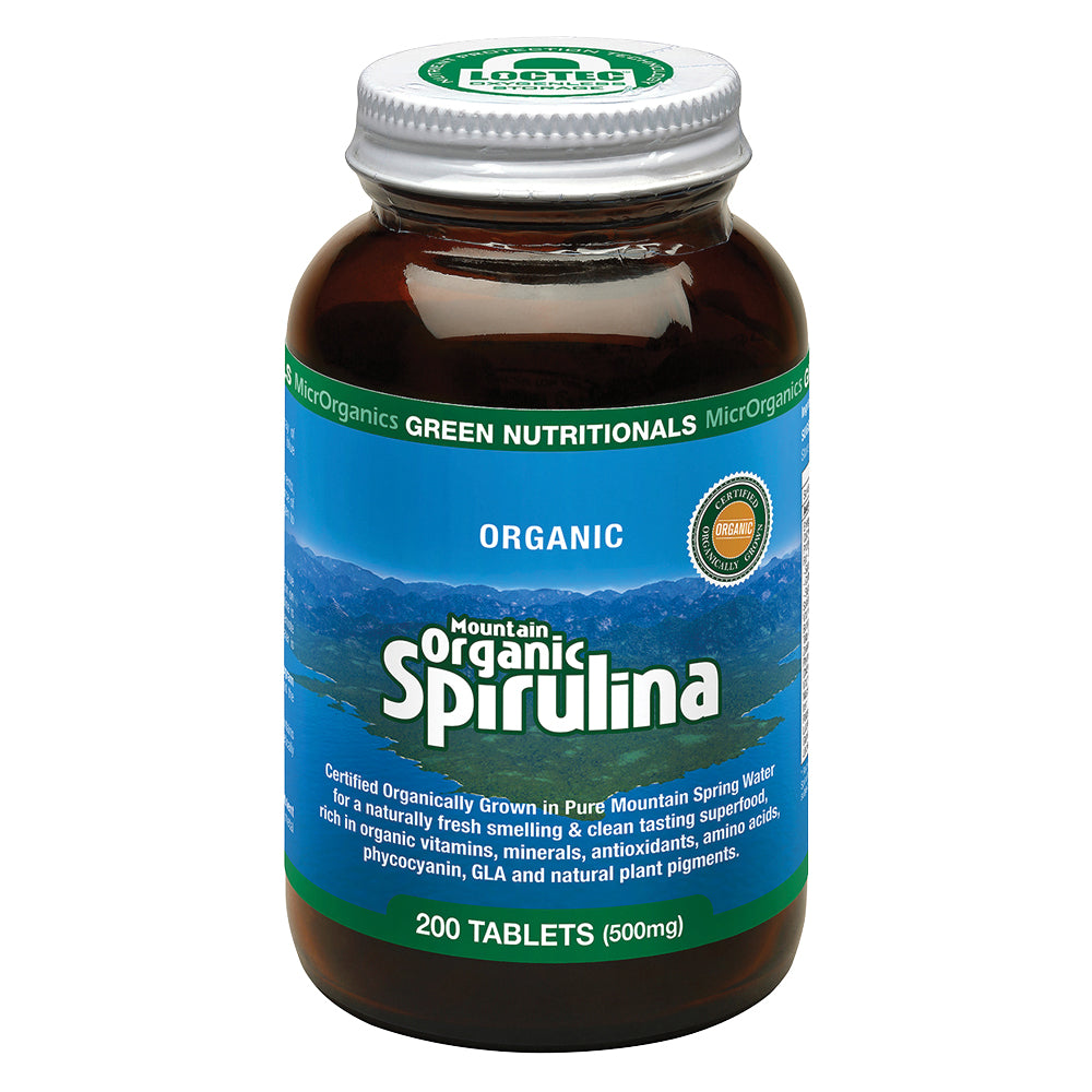 Green Nutritionals  by MicrOrganics Organic Mountain Organic Spirulina 200 Tablets