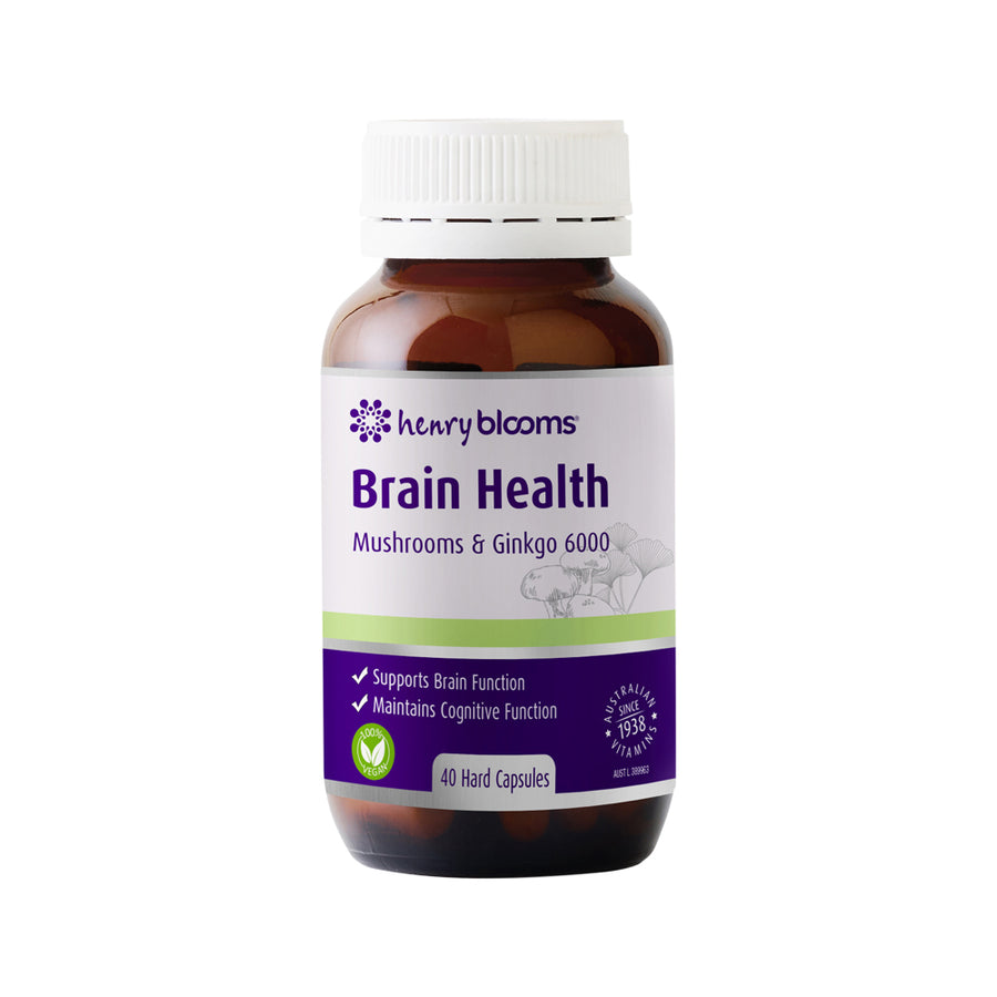 Henry Blooms Brain Health Mushroom and Ginkgo 6000 40 Capsules