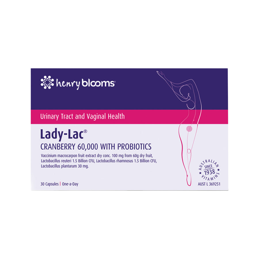 Henry Blooms Lady-Lac Cranberry 60,000 with Probiotics 30 capsules 