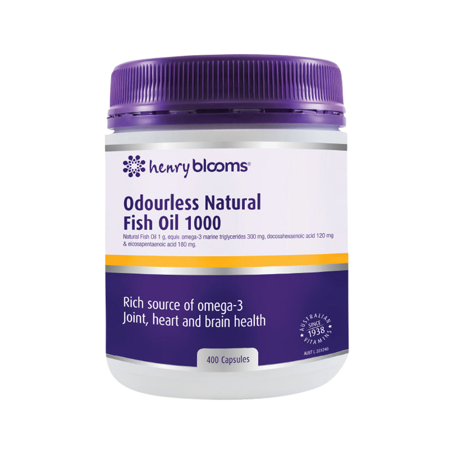 H.Blooms Odourless Natural Fish Oil 1000mg 400c