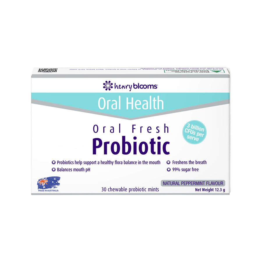 H.Blooms Oral Health Probiotic Mints Oral Fresh Probiotic Chewable Peppermint x 30 Pack
