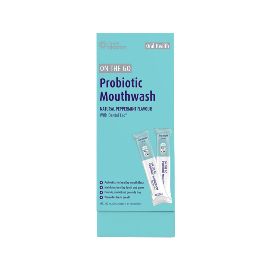 H.Blooms Oral Health Probiotic Mouthwash Peppermint Sachet 11ml x 20 Pack